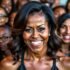 Michelle Obama inspiring women and children with her presence.