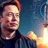 Elon Musk with rocket launch background